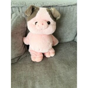 Pink and Brown Spotted Pig Plush Stuffed Animal Soft Cuddly Toy 14 Inch